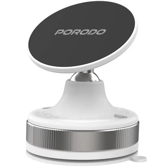 Porodo Vacuseal Smart Suction Magnetic Phone Mount - White